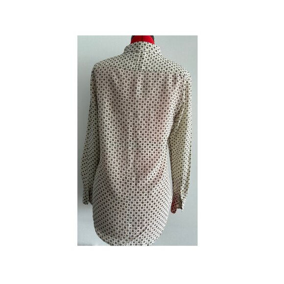 T. Babaton Off White & Black Silk Blouse M - Picture 2 of 3